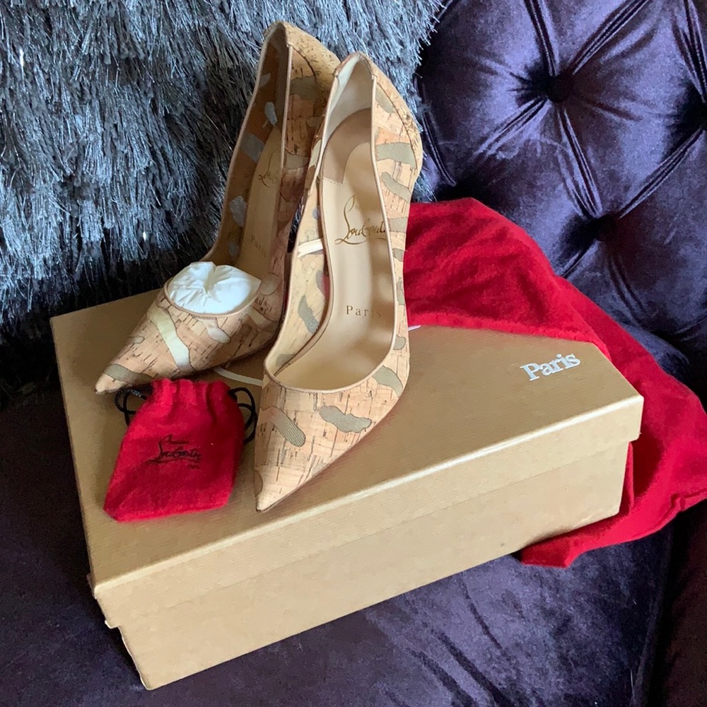 Christian Louboutin Kate 120 Cork Devore